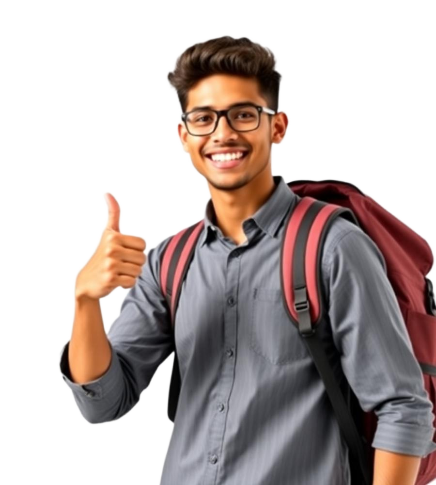 Smiling student celebrating their college admission