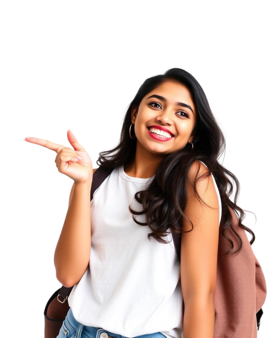 Smiling Indian student ready for admission counselling
